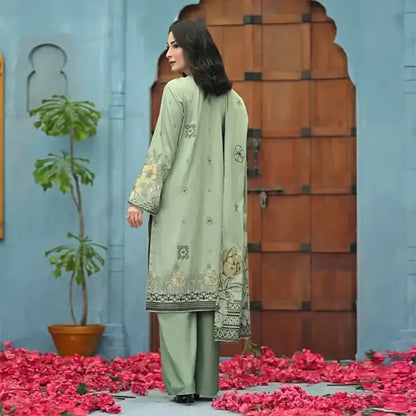 Pista Green | Regalia 3pc Unstitched Jacquard Viscose