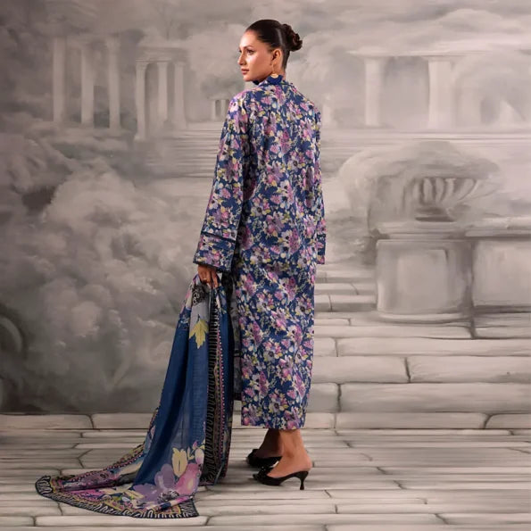 Blue Salina Separates Lawn Collection unstitched ensemble worn by model for a vibrant 2026 look.