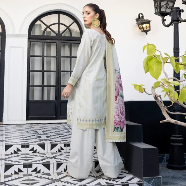 Ash White | Salina 3pc Unstitched Lawn Collection