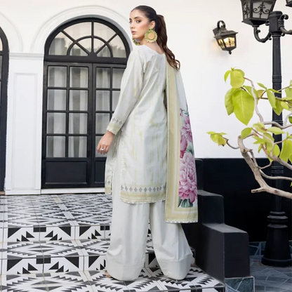 Ash White | Salina 3pc Unstitched Lawn Collection