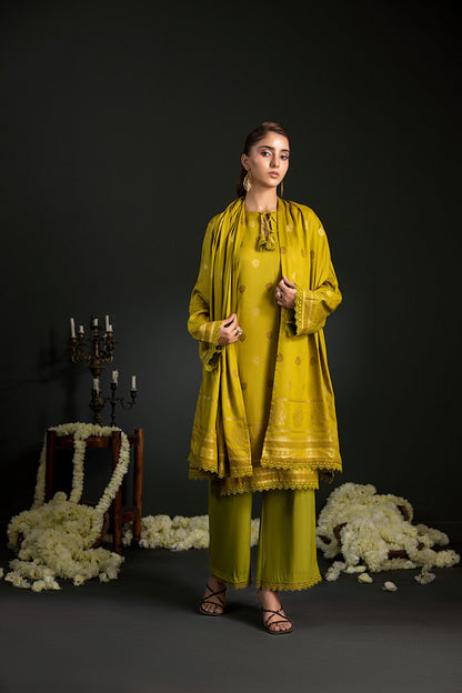 Mehndi Green | Regalia 3pc Unstitched Jacquard Viscose
