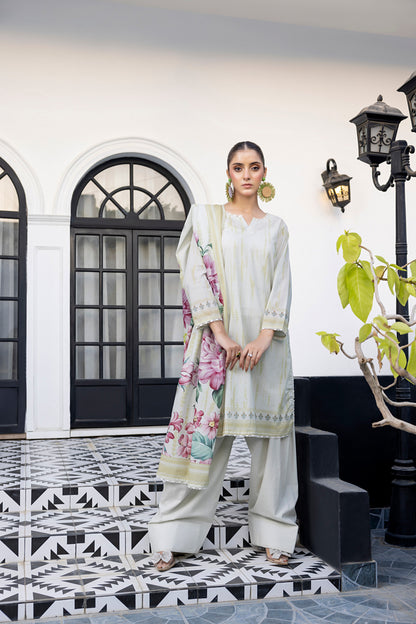 Ash White | Salina 3pc Unstitched Lawn Collection