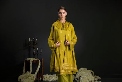 Mehndi Green | Regalia 3pc Unstitched Jacquard Viscose
