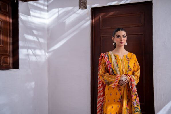 Mustard Yellow | Salina 3pc Unstitched Lawn Collection