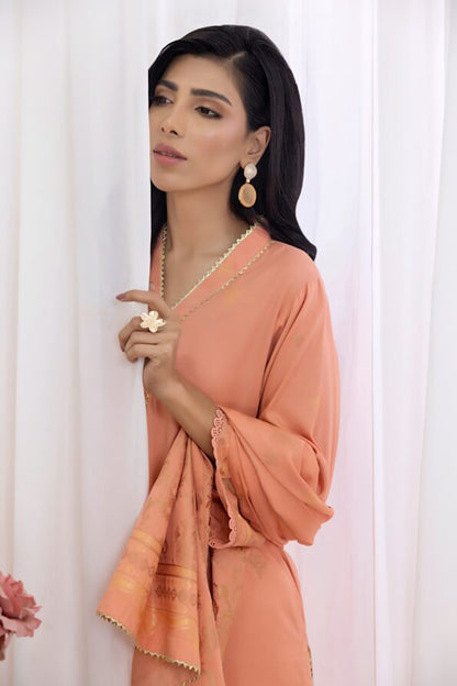 Peach | Regalia 3pc Unstitched Jacquard Viscose