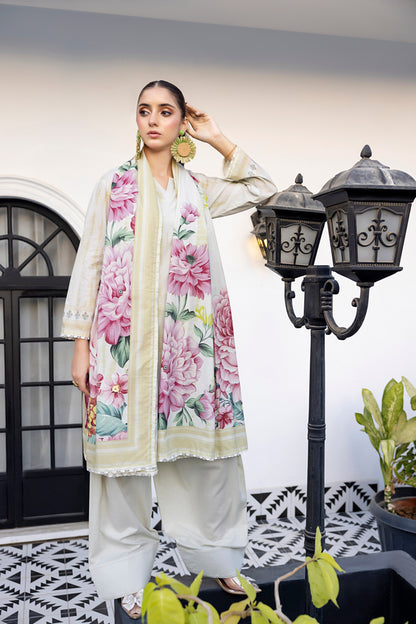 Ash White | Salina 3pc Unstitched Lawn Collection