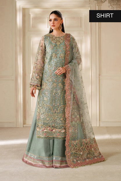 Baroque Net Embroidered - Dusty Sage Green 3-Pc | Replica