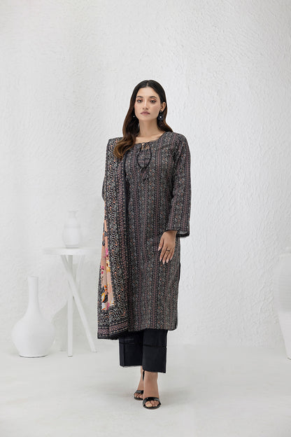 Black | Salina 3pc Unstitched Lawn Collection
