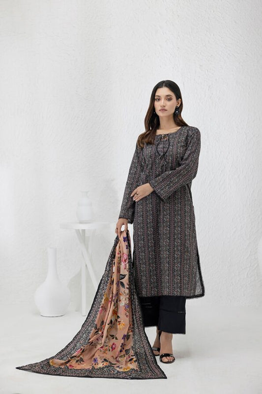 Black | Salina 3pc Unstitched Lawn Collection