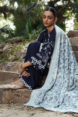 Cross Stitch 3 Piece - Printed Unstitched Lawn