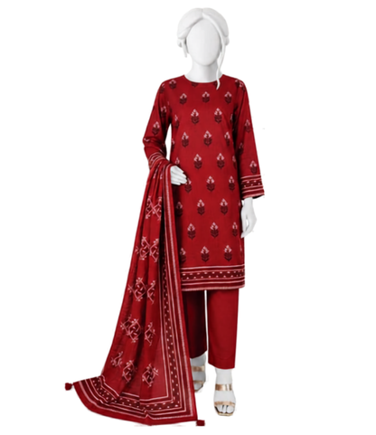 shot of the J. Naqeesh Buna Jacquard Suit Red