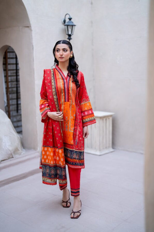 Orange | Salina 3pc Unstitched Lawn Collection