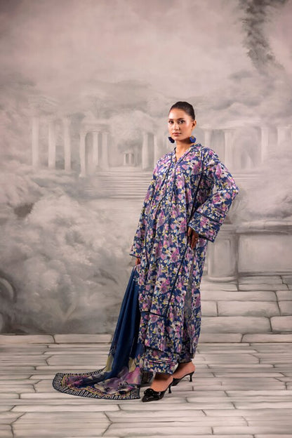 Blue Salina Separates Lawn Collection unstitched ensemble worn by model for a vibrant 2026 look.