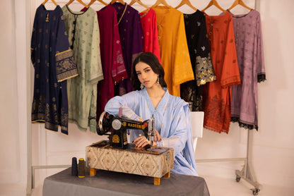 Sky Blue | Regalia 3pc Unstitched Jacquard Viscose