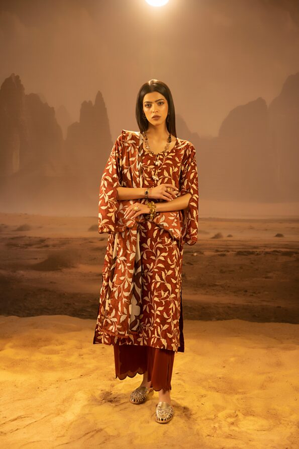 Salina 3pc Unstitched Mid Summer Cotton | Maroon