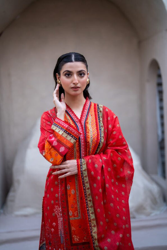 Orange | Salina 3pc Unstitched Lawn Collection