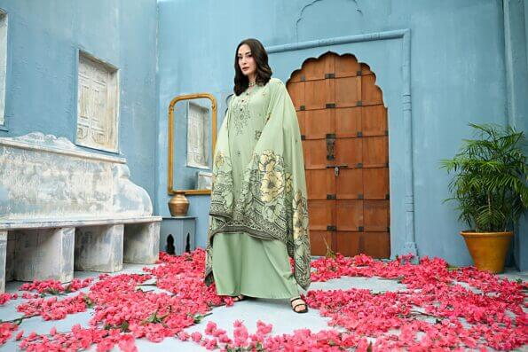 Pista Green | Regalia 3pc Unstitched Jacquard Viscose
