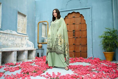 Pista Green | Regalia 3pc Unstitched Jacquard Viscose