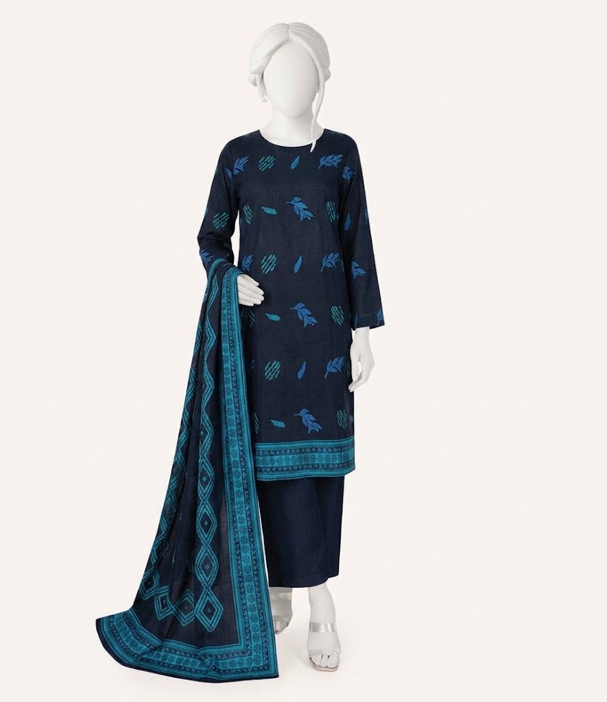 shot of the J. Naqeesh Buna Jacquard Suit Midnight Blue