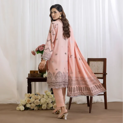 Baby Pink | Regalia 3pc Unstitched Jacquard Viscose