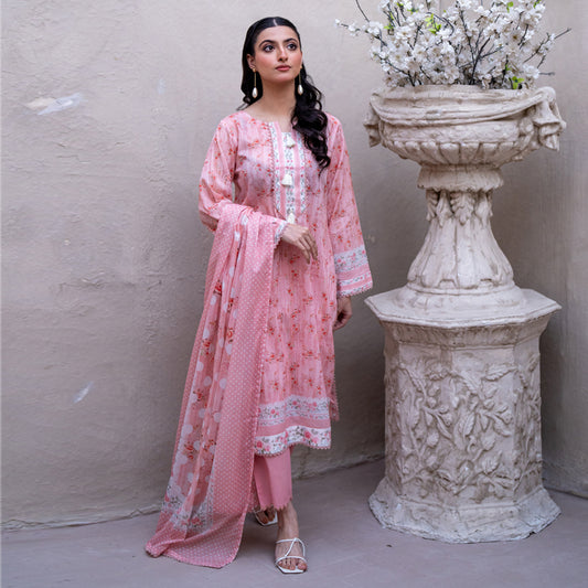 Light Pink | Salina 3pc Unstitched Lawn Collection