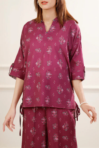 Plum | Saya 2PC Unstitched Lawn Suit