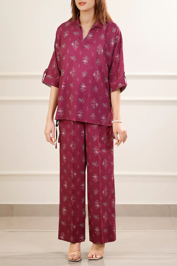 Plum | Saya 2PC Unstitched Lawn Suit