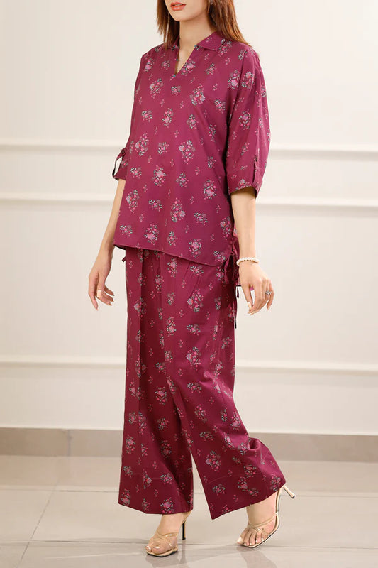Plum | Saya 2PC Unstitched Lawn Suit