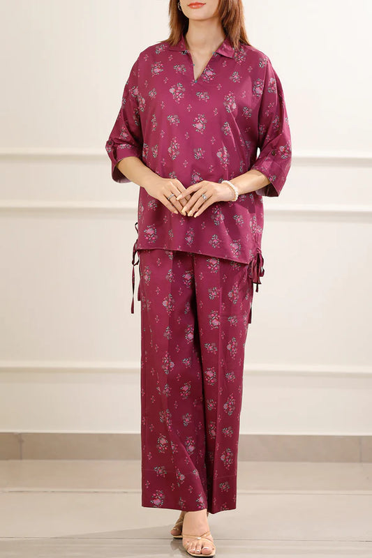 Plum | Saya 2PC Unstitched Lawn Suit