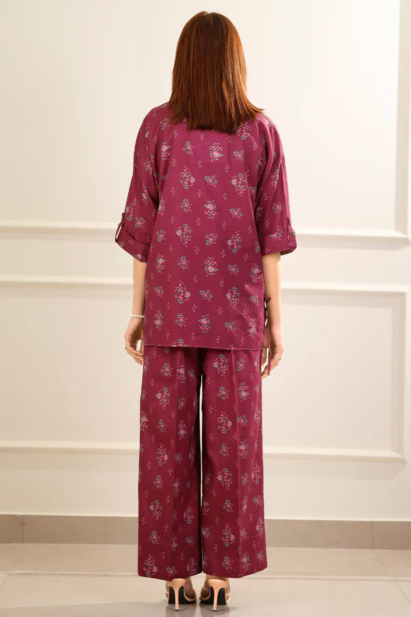 Plum | Saya 2PC Unstitched Lawn Suit