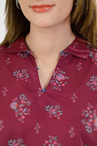 Plum | Saya 2PC Unstitched Lawn Suit