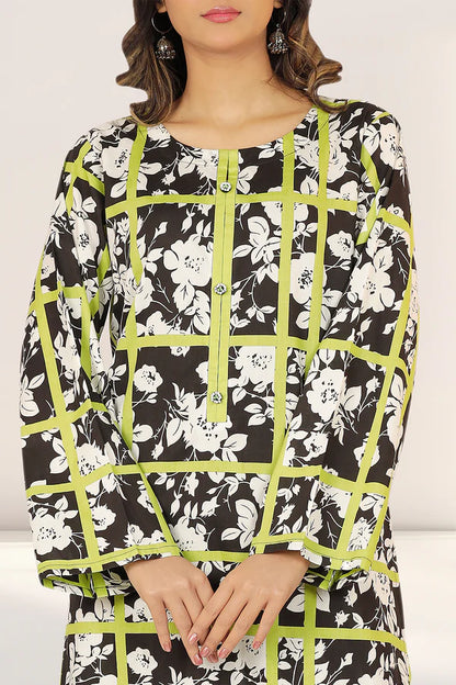 Black | Saya 2PC Unstitched Lawn Suit