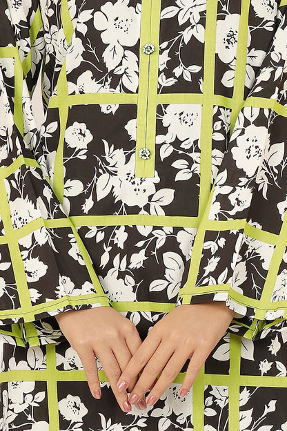 Black | Saya 2PC Unstitched Lawn Suit