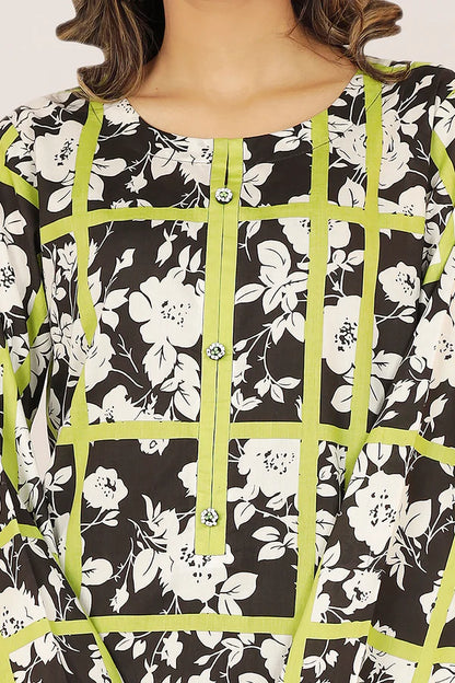 Black | Saya 2PC Unstitched Lawn Suit