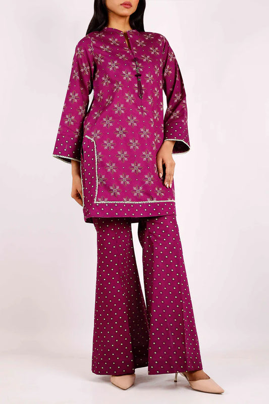 Magenta | Saya 2PC Unstitched Lawn Suit