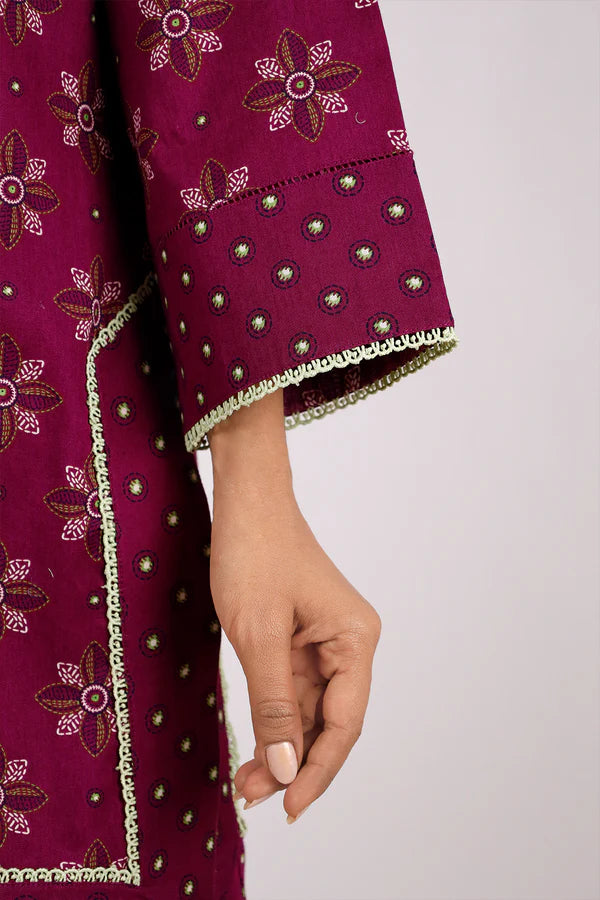 Magenta | Saya 2PC Unstitched Lawn Suit