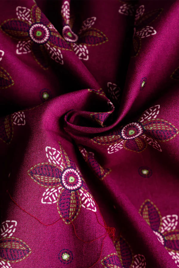 Magenta | Saya 2PC Unstitched Lawn Suit