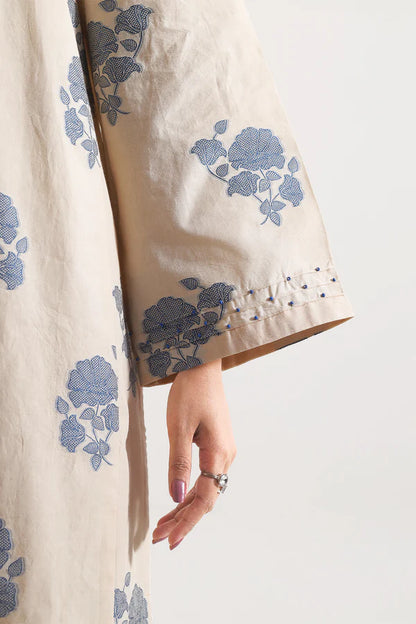 Beige | Saya 3pc Unstitched Cotton Jacquard 3-Piece