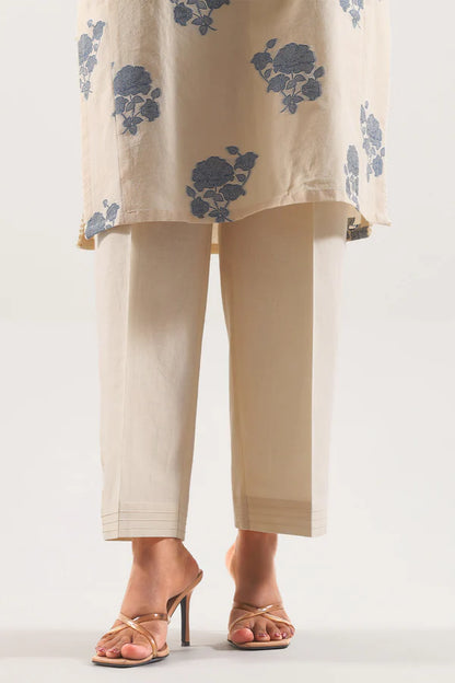 Beige | Saya 3pc Unstitched Cotton Jacquard 3-Piece