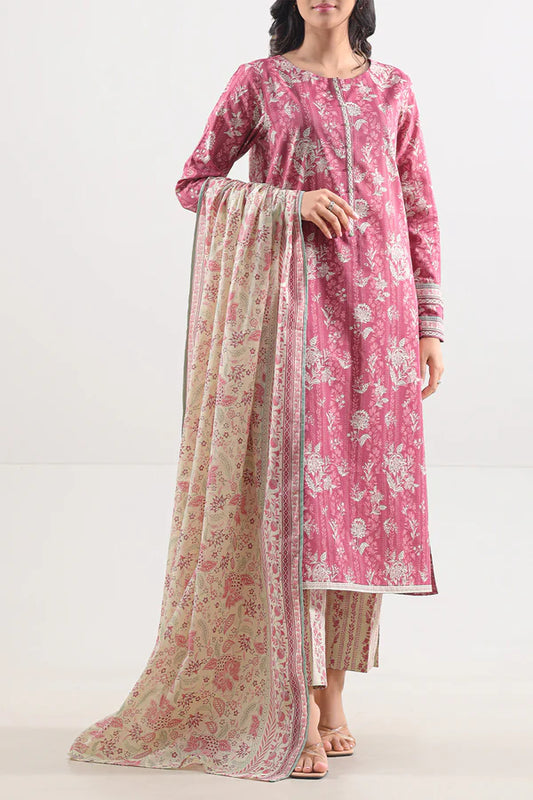 Pink| Saya 2PC Unstitched Lawn Suit