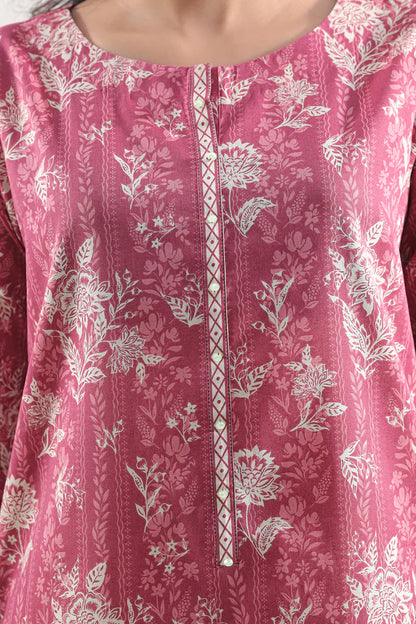 Pink| Saya 2PC Unstitched Lawn Suit