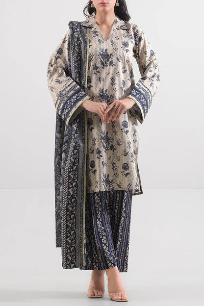 Beige| Saya 2PC Unstitched Lawn Suit