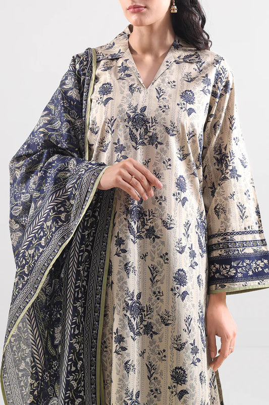 Beige| Saya 2PC Unstitched Lawn Suit