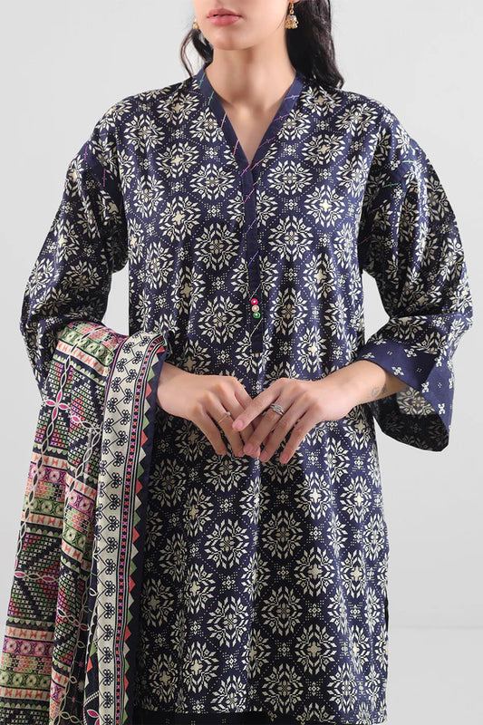 Blue| Saya 2PC Unstitched Lawn Suit