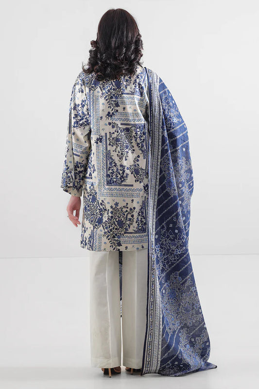 Beige| Saya 2PC Unstitched Lawn Suit