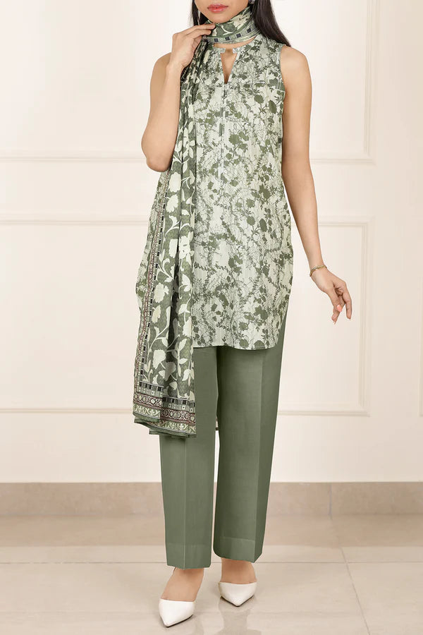 Green | Saya 3pc Unstitched Lawn Suit