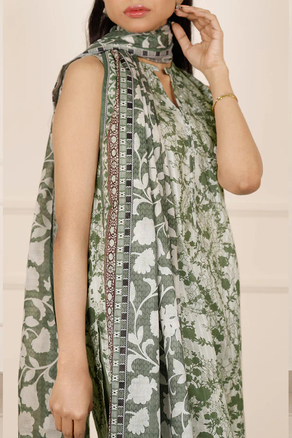Green | Saya 3pc Unstitched Lawn Suit