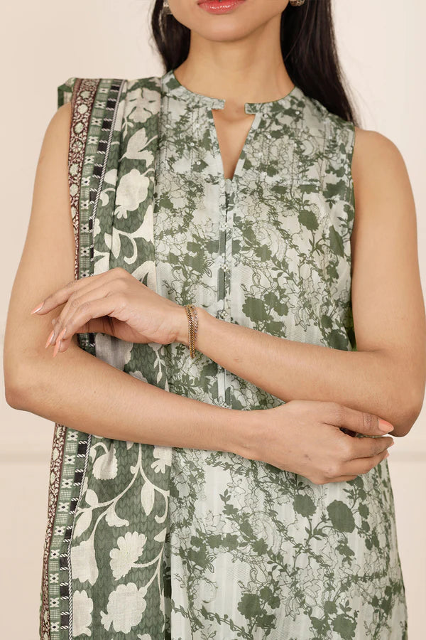 Green | Saya 3pc Unstitched Lawn Suit