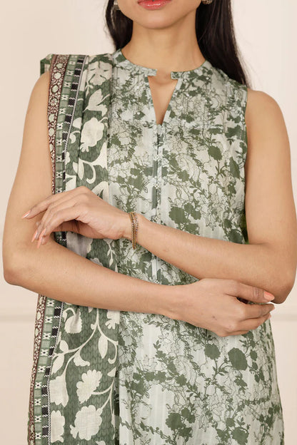 Green | Saya 3pc Unstitched Lawn Suit