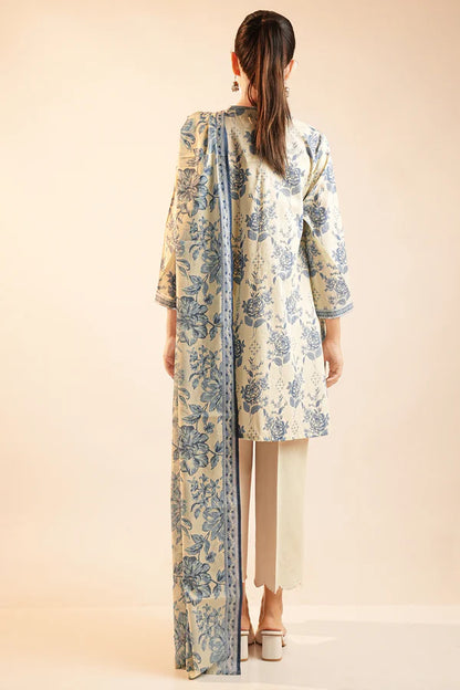 Ivory | Saya 3pc Unstitched Lawn Suit